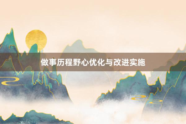 做事历程野心优化与改进实施